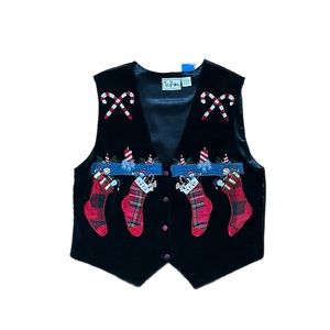 Vintage 80s TanTrams Christmas Vest
